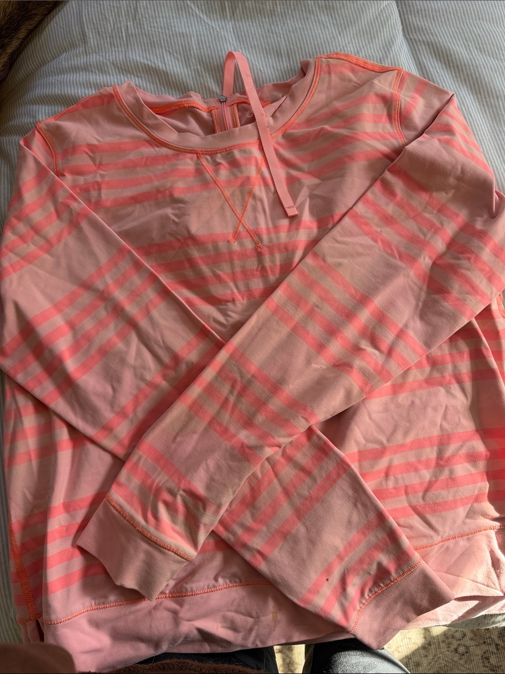 lululemon athletica Pink Striped Long-Sleeve Pullover